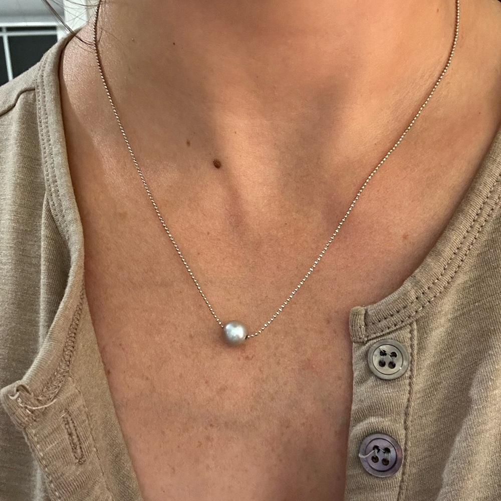 Kate McCullar Sterling and real pearl necklace